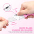 TOPLINE 2-Pack Pink Utility Knife Set, Retractable Pink Box Cutter and Pocket Folding Utility Knife, Blade Storage Design, 18-Piece SK5 Blades and...