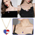 Womens 4th of July Pendant Necklace American Flag Heart Patriotic Star Necklace USA Red Blue & White Jewelry...