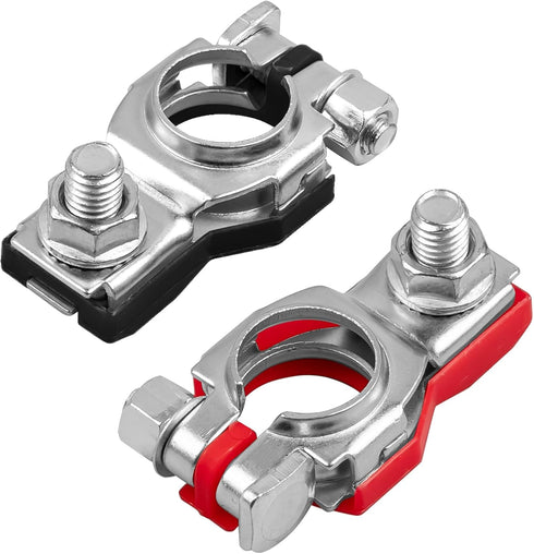 Battery Terminal Connector, Top Post Battery Terminals, Positive and Negative 1 Pair, Good Contact, Corrosion Resistance, Universal Car Accessorie...