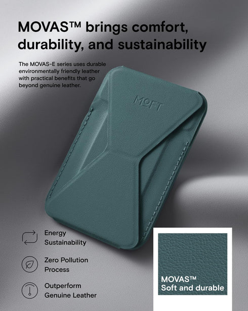 MOFT Magnetic Wallet Stand Compatible with iPhone 15/14/13/12 Series, Angle Adjustment & Magsafe Compatible MOVAS Phone Stand,Jungle...