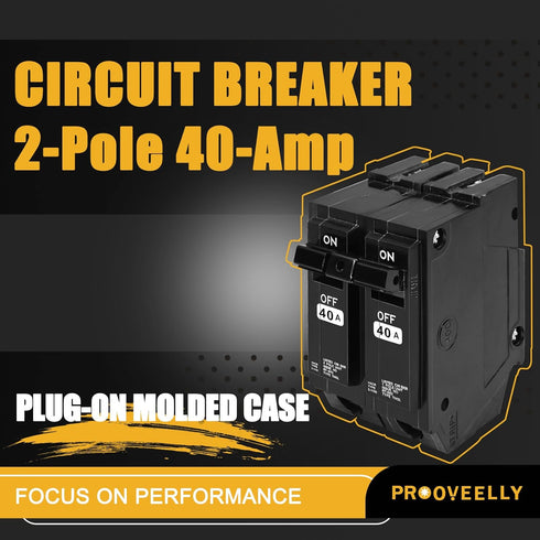 THQL2140 Circuit Breaker, 2Pole,120/240V 40 Amp 10kAIC,Plug-in Mounting Type,includes Current limiting System, Protect Circuit Safety...