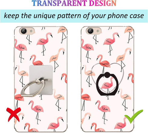 Transparent Heart Cell Phone Ring Holder Kickstand,360 Rotation Clear Heart Cell Phone Finger Ring Grip Stand for Phones,Pad...