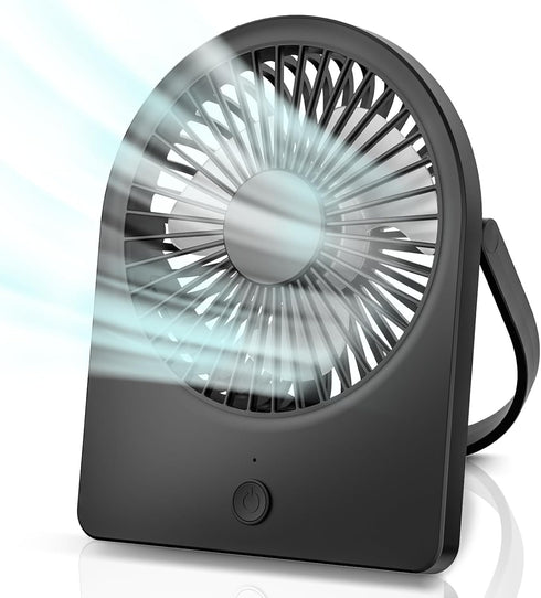3.5" USB FAN, Strong Wind Ultra Quiet Small Desk Fan Foldable 3 Speeds Adjustable, USB Corded Powered Personal Fan for Home, Office, Desktop, Blac...