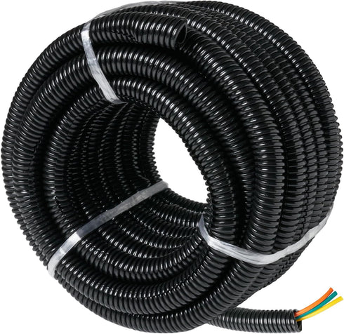 GS Power Wire Loom – 1/2 Inch x 25 Ft Split Cable Sleeves for Industrial Electrical Wires – High Temperature Cable Conduit...