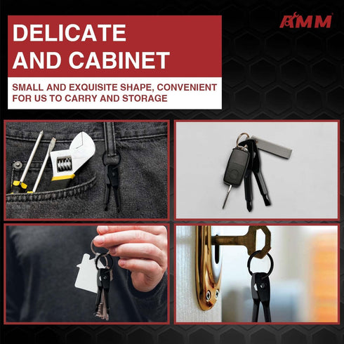 AMM 4 in 1 Portable Keychain Screwdriver?Black),Multiple functionality-Phillips, slotted screwdriver and two hex wrenches...