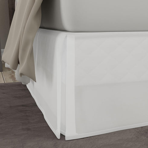 TodaysHome - TOH25014WHIT03 Microfiber Classic Tailored Styling Bed Skirt Dust Ruffle, Queen, White...