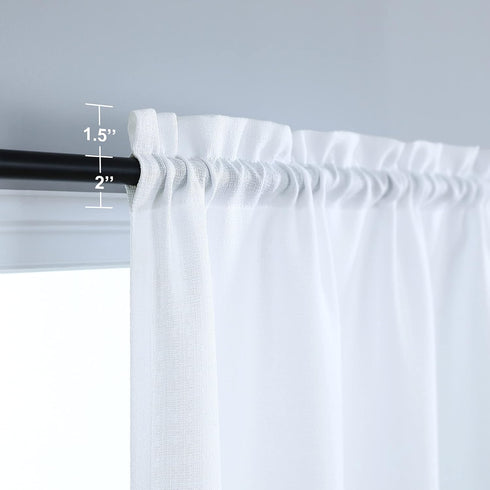 White Kitchen Curtains 36 Inch Length Sets of 2 Panels Half Windows Rod Pocket Cafe Curtains Small Tier Curtains Semi Sheer Short Farmhouse Curtai...