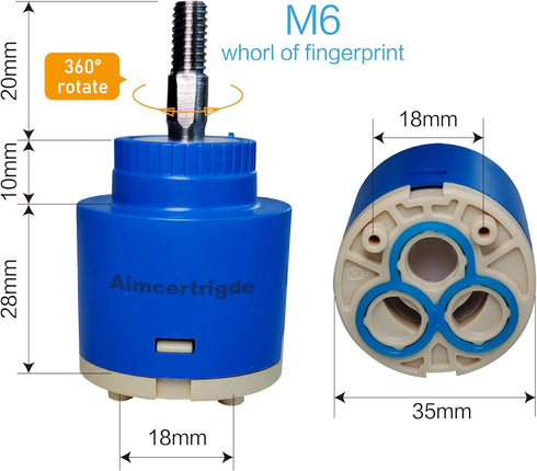 35mm Faucet Cartridge, Faucet Cartridge Replacement for DIY Repair and Home Improvement, Shower Valve Cartridge for Shower...