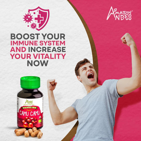 Camu Camu Capsules l Powerful Vitamin C Source l Immune System Booster l Organic and Fairtrade Certified l 100 Vegan Pills l 1500mg per Serving l ...