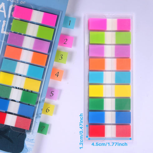 Sticky Tabs,moinkerin 900 Pieces Transparent Sticky Notes Book Tabs PET Multicolor for Bookmarks,Studying,Office,School Planner Memo...