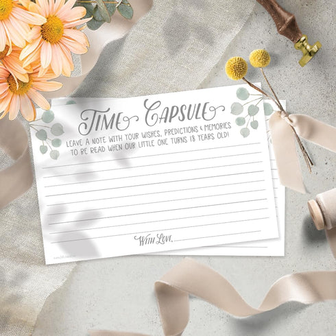 m&h invites Time Capsule Message Cards (50 Count) - Baby Shower or 1st Birthday Game Activity...