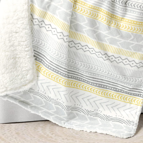 Lush Decor Baby Hygge Geo Soft Sherpa Baby Blanket, 40" x 30", Yellow...