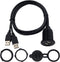 Duttek USB Panel Flush Mount Cable, Dual USB 2.0 Male to Female Extension Cable, USB Mount, Dash Mount, Flush Mount, Panel Mount Cable, for Car, B...