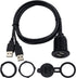 Duttek USB Panel Flush Mount Cable, Dual USB 2.0 Male to Female Extension Cable, USB Mount, Dash Mount, Flush Mount, Panel Mount Cable, for Car, B...