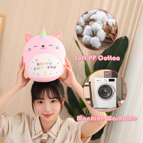 SQEQE Cat Plush Toy Unicorn Cat Stuffed Animal Cute Birthday Cat Plushies Pillow Soft Plushie Doll Gifts for Kid Decor(Pink Caticorn, 10 Inch)...