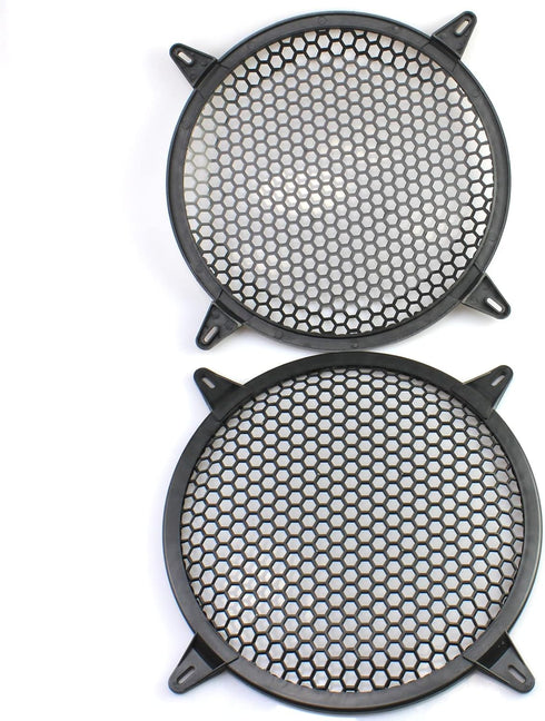 2 Pack 12 Inch Speaker Grills Subwoofer Grill Waffle Grill Guard Protector Covers with Mounting Screws ABS Mesh Round Subwoofer Speaker Cover...
