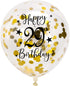 Gold 29th Confetti Latex Balloons, Girls or Boys Happy 29 Years Birthday Party Balloon Decoration With Confetti, 12in, 16 Pack...