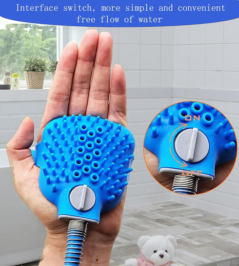 Pet Bathing Tools ?dog scrubber for bath?Sprayer and Scrubber in One?dog scrubber for bath?pet shower attachment...