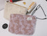 Corduroy Floral Makeup Bag Cosmetic Travel Pouch, Make Up Purse Organizer, Embroidered Lace Flowers,Creamy White...