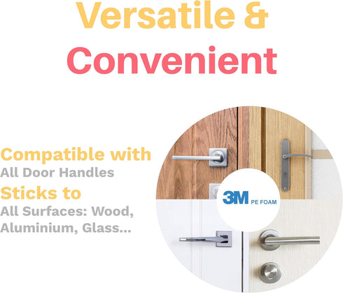 Inaya Child Proof Door Lever Lock (4-Pack) - Door Handle Lock - 3M Adhesive - Minimalist Design - No Drilling Child Safety Door Handle Locks...