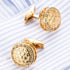 Gold tone Braided shape Cubic stones Cufflinks Luxury Chic Cuff links YW25G...