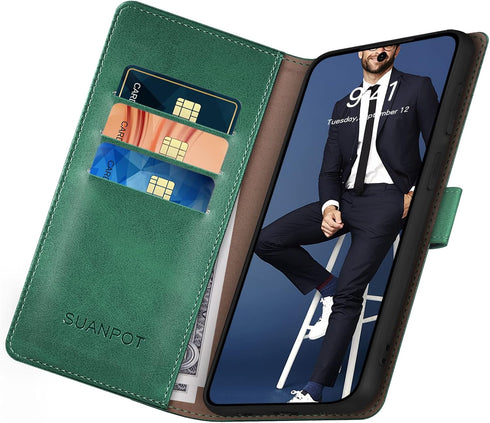 SUANPOT for Samsung Galaxy Note 10+/10 Plus 6.8" with RFID Blocking Leather Wallet case Credit Card Holder, Flip Folio Book Phone case Cover for W...