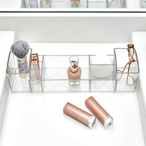 iDesign 43030 Med+ 12" Plastic Divided Vanity Medication and Bathroom Accessory, 12" x 3" x 3.5", Multi-Level Organizer...