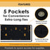 Brtex Server Aprons with 5 Pockets (2 Pack) – Commercial Grade Black Waist Aprons for Women Men – Restaurants Cafes Bars Home & Kitchen Apron 24x1...