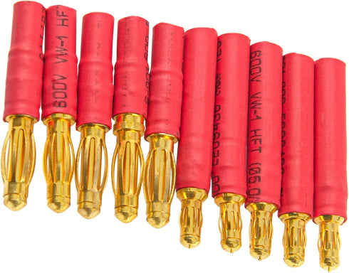 5Pairs ShareGoo No Cable 4mm Bullet Connector to 3.5mm Bullet Connector Banana Gold Plug Adapter for RC Car Boat FPV ESC Motor...
