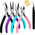 4 Pack Jewelry Pliers Jewelry Making Pliers Tools Kit with Needle Nose Pliers/Chain Nose Pliers, Round Nose Pliers, Bent Nose Pliers, Wire Cutters...