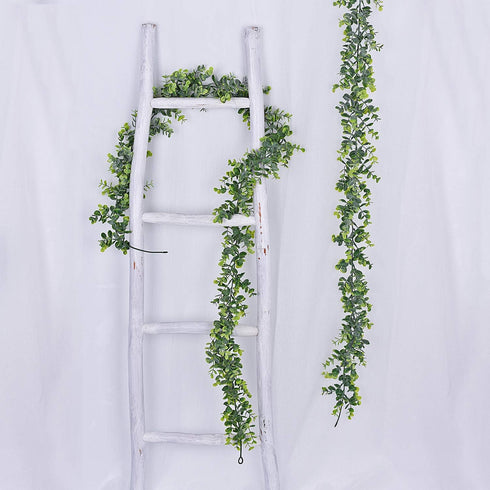 Lvydec 2 Pack Artificial Eucalyptus Garland, Fake Eucalyptus Greenery Garland Wedding Backdrop Arch Wall Decor, 5.5 Feet/Strand Fake Hanging Plant...