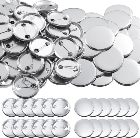 300 Pieces Blank Button Making Supplies Round Badge Button Parts Metal Button Pin Badge Kit for Button Maker Machine, Including Metal Shells Back ...
