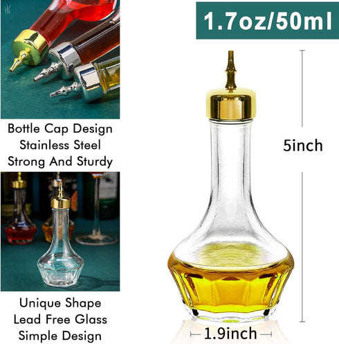 SuproBarware Bitters Bottle Set of 2 Glass Dash Bottle with Dasher Top 1.7oz Professional Bar Tool for Cocktail Great for Bartender Home Bar...