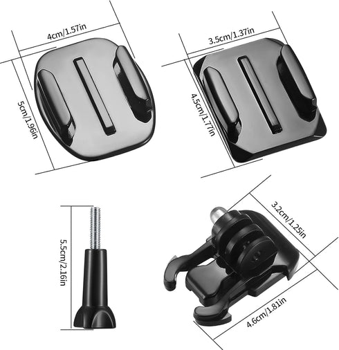 Fulushouxi 18 Set Helmet Adhesive Sticky Mount, Compatible with GoPro Hero 10/9/8/7, Fusion, 6/5/4, Session, Action Camera...