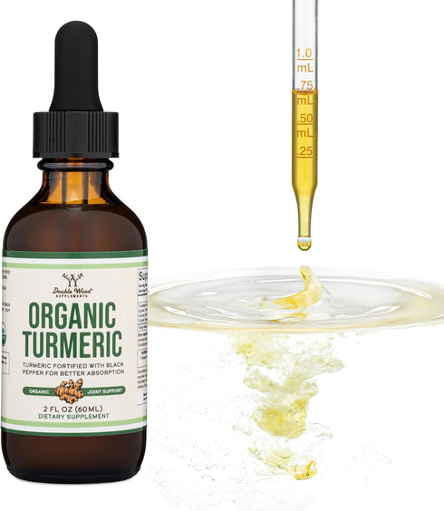 Turmeric Curcumin with Black Pepper Drops - Organic Turmeric Supplement Drops 1,180mg - 2FL OZ, 60 Servings (with Black Pepper Seed, Ginger, Rosem...