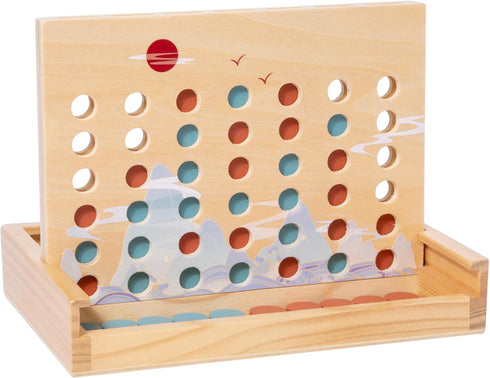 Wooden 4 in a Row Game - Classic Strategy Game for Adults Children-Connecting 4 Same Color Connection Rows- Travel Game Family Checkerboard Game T...