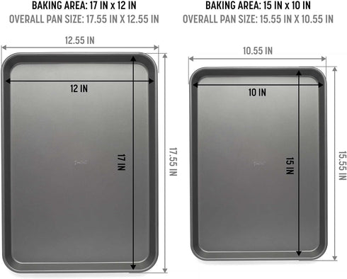 Goodful Nonstick Cookie Baking Sheet Set, Heavy Duty Carbon Steel with Quick Release Coating, Made without PFOA, Dishwasher Safe, 2-Pack Bakeware ...