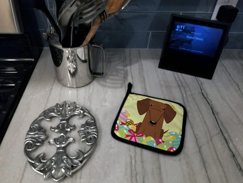 Caroline's Treasures BB6130PTHD Easter Eggs Dachshund Red Brown Pair of Pot Holders Kitchen Heat Resistant Pot Holders Sets Oven Hot Pads for Cook...