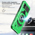 TJS Compatible for Cricket Icon 5 Case, AT&T Motivate 4 Case, with Tempered Glass Screen Protector, Metal Ring Magnetic Support Kickstand Heavy Du...