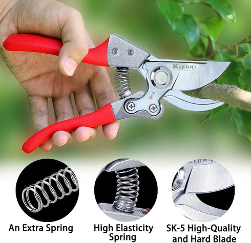 Kynup Pruning Shears for Gardening, Garden Hand Shears, Professional Bypass Pruner Hand Shears Heavy Duty, Pruners for Gardening, Garden Clippers,...