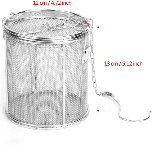 AUNMAS Stainless Steel Tea Ball Strainer and Spice Filter, 4.7 Inch Infusion Basket for Loose Leaf Tea, Soup Seasonings, Broth with Hook,12 x 13cm...