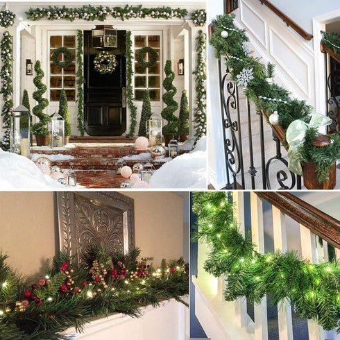 4 Strands Christmas Garland, Total 80 Feet Artificial Pine Garland Soft Greenery Garland for Holiday Wedding Party,Stairs,Fireplaces Decoration, O...