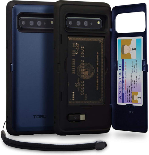 TORU CX PRO Case for Galaxy S10 5G, with Card Holder | Slim Protective Cover with Hidden Credit Cards Wallet Flip Slot Compartment Kickstand | Inc...