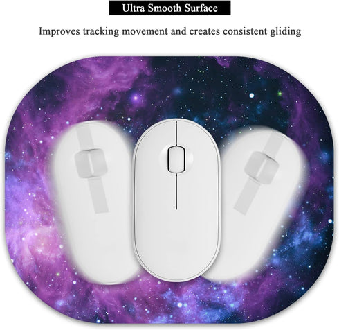 Small Mouse Pad 6 x 7 Inch, Oval Mini Mouse Pad with Non-Slip Rubber Base, Waterproof Compact Mouse Mat for Laptop Computer Wireless Mouse Keyboar...