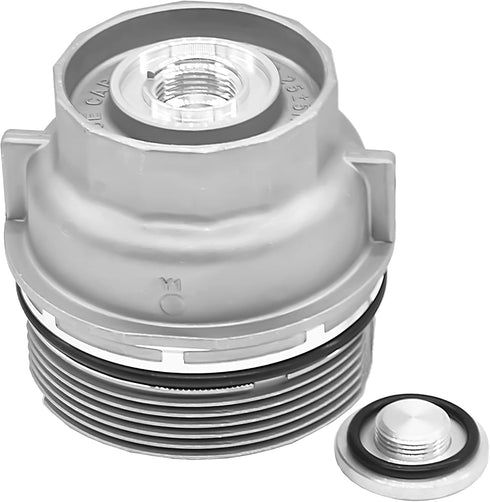 Oil Filter Housing Cap Assembly with Oil Plug Compatible with Toyota Camry Tacoma Tundra Venza 4Runner Avalon RAV4 Sienna & Lexus ES300h ES350 LS4...