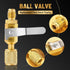 4 Pcs Air Conditioner Ball Valve and Quick Coupler Access Tee 1/4" SAE Adapter Kit Valves Core Tee Adapter with Swivel Connector and Straight Refr...