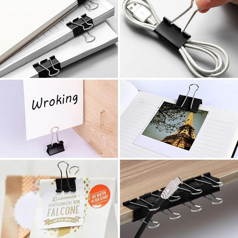 JANYUN Mini Binder Clips, 150Pcs15 mm /0.6 Inch Small Paper Clamps Metal Clips for Office School Home Supplies (Black)...