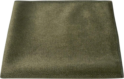 King & Priory Luxury Olive Green Textured Velvet Pocket Square, Handkerchief...