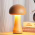 Small Wood Mushroom Lamp, LED Cordless Bedside Touch Lamp, Portable Dimmable Battery Mushroom Lamp for Bedroom Nightstand...
