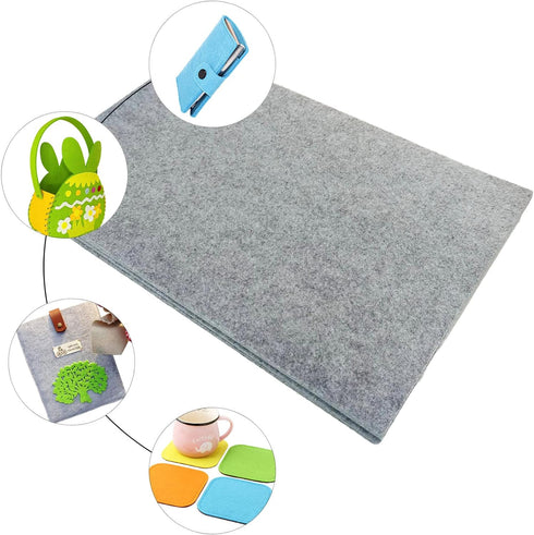 Jtnohx Stiff Felt, 2mm Thick Felt Sheets for Crafts, 8"x12" Hard Felt Fabric Squares for DIY Projects (Grey Color)...